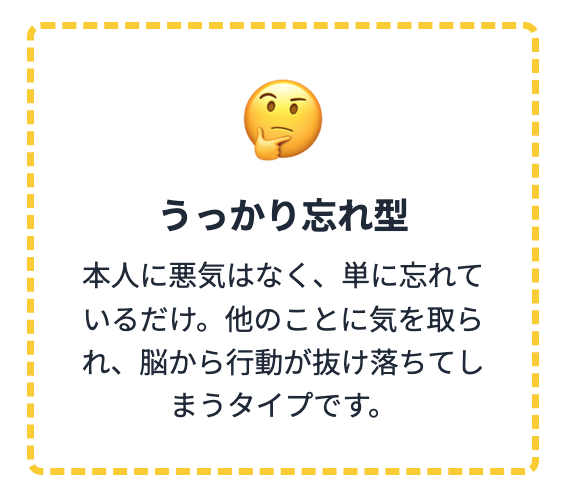 うっかり忘れ型