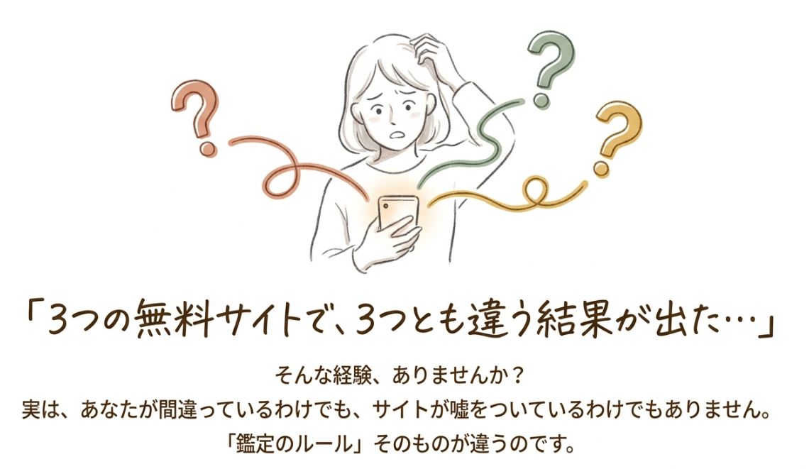 3つのサイトで違う結果が出た